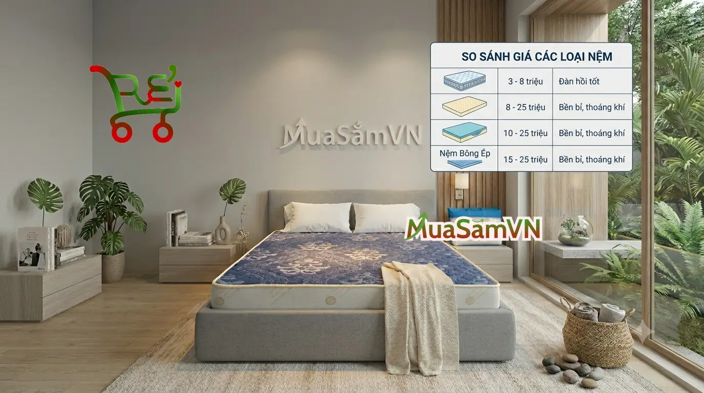 So Sánh Giá Các Loại Nệm Bán Chạy Nhất Chi Tiết 2026